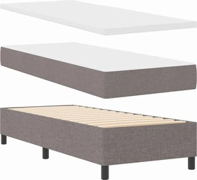vidaXL LED Κρεβάτι με βάθρο με στρώμα Taupe 80 x 200 cm ύφασμα