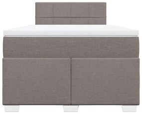vidaXL Κρεβάτι Boxspring με Στρώμα Taupe 120x190 εκ. Υφασμάτινο