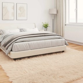 vidaXL Χαλί από τεχνητό πρόβειο δέρμα TAFALLA Μπεζ 200 x 200 cm