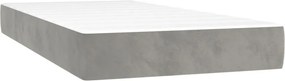 vidaXL Κρεβάτι Boxspring με Στρώμα &amp; LED Αν.Γκρι 200x200 εκ. Βελούδινο