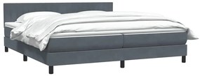 vidaXL Box Spring Κρεβάτι με στρώμα Σκούρο γκρι 180x220 εκ. Βελούδινο