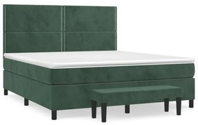 ΚΡΕΒΑΤΙ BOXSPRING ΜΕ ΣΤΡΩΜΑ ΣΚΟΥΡΟ ΠΡΑΣΙΝΟ 160X200ΕΚ. ΒΕΛΟΥΔΙΝΟ 3137794