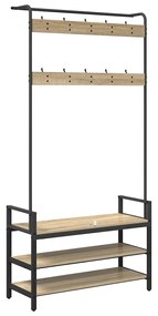 vidaXL Κρεμάστρα Δρύς Sonoma 95 x 34 x 184 εκ Επεξεργασμένο ξύλο