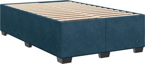 vidaXL Κρεβάτι Boxspring με Στρώμα Μπλε 120x190 εκ. Βελούδινο