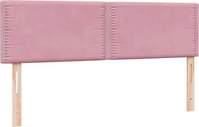 vidaXL Box Spring κρεβάτι με στρώμα ροζ 160x220 cm Βελούδινο