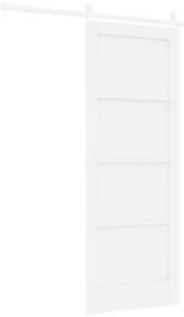 vidaXL Συρόμενη Πόρτα με Σετ Υλικών Λευκή 78x202 εκ. Συμπαγές Ξύλο Πεύκο