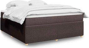 vidaXL Κρεβάτι Boxspring με Στρώμα Σκούρο Καφέ 180x200 εκ Υφασμάτινο