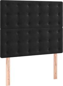vidaXL Κρεβάτι Boxspring με Στρώμα Μαύρο 80 x 200 εκ. Βελούδινο