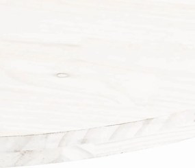 vidaXL Επιφάνεια Τραπεζιού Οβάλ Λευκή 80x40x2,5 εκ. Μασίφ Ξύλο Πεύκου