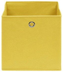 Κουτιά Αποθήκευσης 10 τεμ. Κίτρινα 32 x 32 x 32 εκ. Υφασμάτινα - Κίτρινο