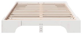 vidaXL Κρεβάτι Λευκό 120x200 cm από Μάσιφ Ξύλο Πεύκου