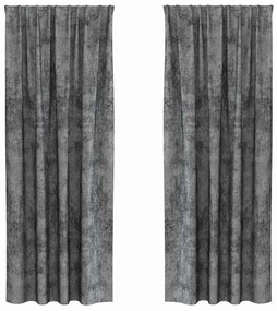 vidaXL Κουρτίνα με κουρτίνες 2 pcs Γκρι 225 x 140 εκ. Βελούδο