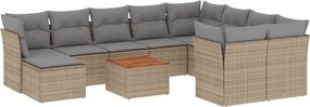 vidaXL Patio Sofa Set 10-θέσια Μίξη μπεζ και ανοιχτό γκρι
