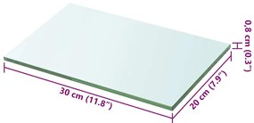 vidaXL Ράφια Πάνελ 2 τεμ. Διάφανα 30 x 20 εκ. Γυάλινα