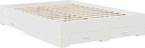 vidaXL Σκελετός Κρεβατιού Λευκό 140 x 190 cm Επεξεργασμένο ξύλο