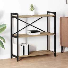 vidaXL Βιβλιοθήκη artisan δρυς 80 x 30 x 83 εκ Επεξεργασμένο ξύλο