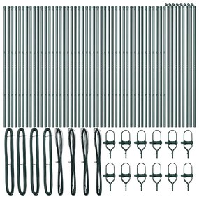 vidaXL Στυλοβάτες 52 τμχ Πράσινο Ø32 mm 150 cm Γαλβανισμένος Χάλυβας