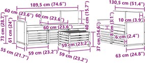 vidaXL Σετ Καναπέ Στερεό Ξύλο Ακακίας