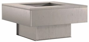 vidaXL Τετράγωνο Τζάκι 60x60x30 εκ από Ανοξείδωτο Χάλυβα