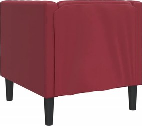 vidaXL Πολυθρόνα Chesterfield Μπορντό από Συνθετικό Δέρμα