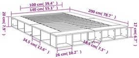 ΠΛΑΙΣΙΟ ΚΡΕΒΑΤΙΟΥ ΓΚΡΙ ΣΚΥΡΟΔΕΜΑΤΟΣ 140X200 ΕΚ. ΕΠΕΞΕΡΓ. ΞΥΛΟ 3280478