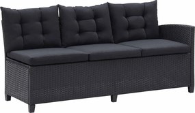 vidaXL Σετ εξωτερικών επίπλων Μαύρο συνθετικό ρατάν