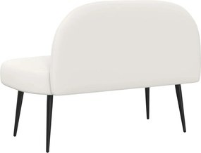 vidaXL Δερμάτινος Πάγκος με Πλάτη Λευκό 110 x 60 x 76 cm Τεχνητό Δέρμα