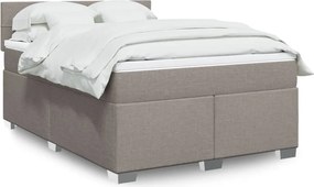 vidaXL Κρεβάτι Boxspring με Στρώμα Taupe 140x190 εκ. Υφασμάτινο