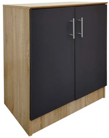 Παπουτσοθήκη-ντουλάπι Souken pakoworld 6 ζευγών σε sonoma-ανθρακί απόχρωση 60x40x80εκ