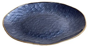 Διακοσμητική Πιατέλα Γυάλινη Μπλε Shine ESPIEL 28x2εκ. DAC1804