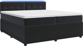 vidaXL Κρεβάτι box spring με στρώμα Μαύρο 200 x 200 cm Βελούδο
