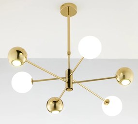 Κρεμαστό Πολύφωτο Moka 3xG9 Χρυσό με Οπάλ Γυαλί