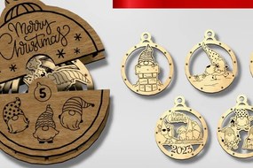 Σετ των 2 Intra απο ξύλο plywood 3mm-4mm πάχος Χριστουγεννιάτικο κουτί δώρου Δίασταση 15x15 cm INTRAFABR-48291753