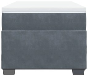 Κρεβάτι Boxspring με Στρώμα Σκούρο Γκρι 90x190 εκ. Βελούδινο - Γκρι