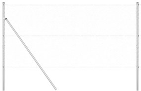 vidaXL Εξαγωνικό Συρματόπλεγμα με 7 Στήλους 1x25 μ Χάλυβας Ασημένιο