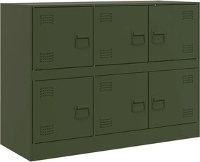 vidaXL Ντουλάπι Πράσινο Λαδί 99x39x73 εκ. από Ατσάλι