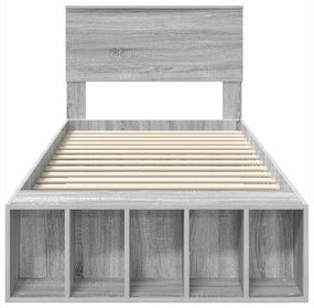 vidaXL Σκελετός Κρεβατιού Γκρίζο Σονομα 75 x 190 cm Επεξεργασμένο ξύλο