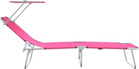 vidaXL Ξαπλώστρα 2 pcs Ροζ 58 x 188 x 77 εκ. Πολυεστέρας