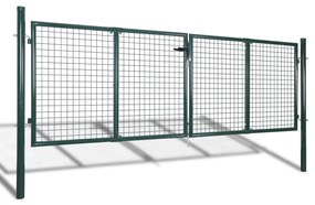 vidaXL Πόρτα Περίφραξης Πράσινη 300x125 εκ. από Ατσάλι