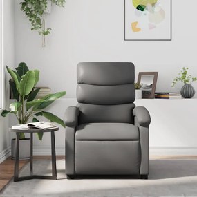 vidaXL Πολυθρόνα Μασάζ Ανακλινόμενη Γκρι από Συνθετικό Δέρμα