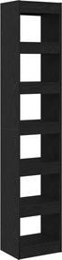 vidaXL Βιβλιοθήκη Μαύρη Οξυά 40 x 30 x 198 εκ. Επεξεργασμένο ξύλο