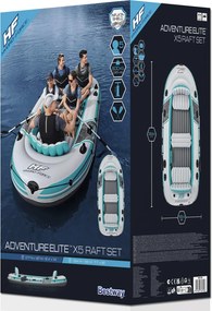 Bestway Φουσκωτή βάρκα Γκρι και Λευκό 3,64 x 1,66 μ PVC