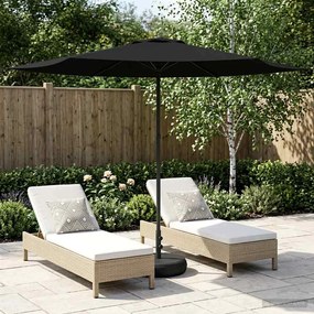 vidaXL Ομπρέλα Κήπου με Βάση 300 x 300 cm Πολυεστέρας Ορθογώνιος Μαύρο