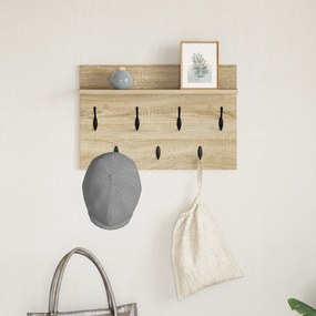 vidaXL Τοίχου Κρεμάστρα Sonoma Δρυς 60 x 40 x 12 cm Επεξεργασμένο ξύλο