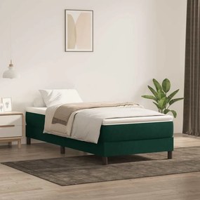 vidaXL Box Spring κρεβάτι χωρίς στρώμα σκούρο πράσινο 90x220 cm