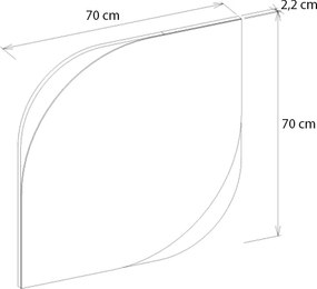 Καθρέπτης τοίχου Lava Μegapap χρώμα λευκό 70x2,2x70εκ.