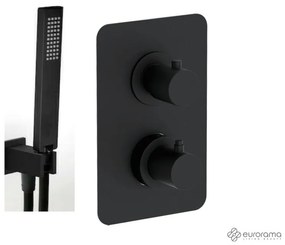Eurorama Black matt Παροχή νερού+Thermo Θερμοστατικός μίκτης εντοιχισμού 2-3 εξόδων με εκτροπέα