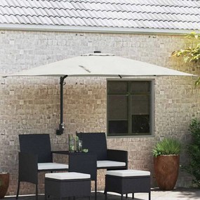 vidaXL Ομπρέλα Κήπου Μπεζ, Μαύρο 248.5 x 247.5 x 160 εκ.