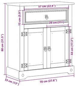 ΝΤΟΥΛΑΠΙ ΜΠΑΝΙΟΥ CORONA 70X33X80 ΕΚ. ΑΠΟ ΜΑΣΙΦ ΞΥΛΟ ΠΕΥΚΟΥ 4013404