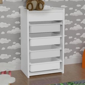 Συρταριέρα με καλάθια Toyli λευκό μελαμίνης 45x30x78εκ 45x30x78 εκ.